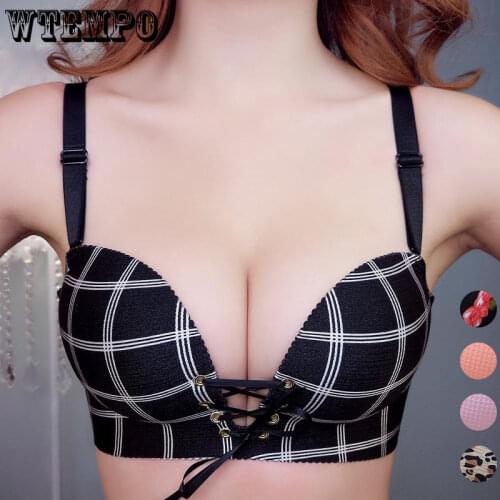 Sexy Bras Women Bandage Push Up Strapless Bra Floral Seamless Underwear Pink Gathered Lingerie Bralette New Female Brassiere