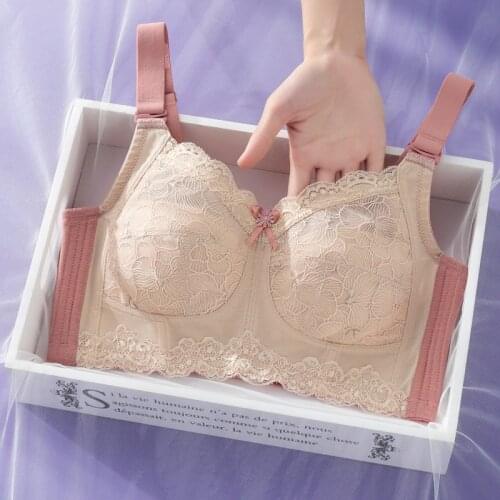 Women Full Coverage Wire Free Non-Foam Lace Bra 34 36 38 40 42 B C D E F