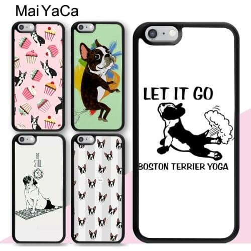 MaiYaCa Funny Boston Terrier Dog Case For iphone 12 mini 11 Pro MAX X XR XS MAX SE 2020 6S 7 8 Plus 5S Cover
