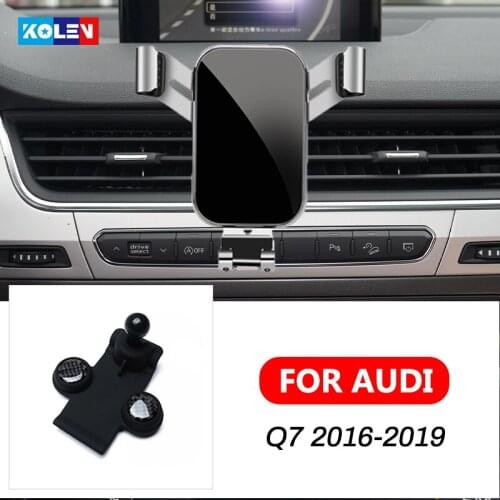 For Audi Q7 2016-2019 Car Mobile Phone Holder Auto Charging Support Gravity Stand GPS Special Mount Support Navigation Bracket
