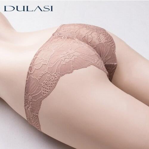 DULASI Sexy Lace Seamless Panties For Women Underwear Low Waist Cotton Crotch Floral Briefs Women Transparent Breathable Panty