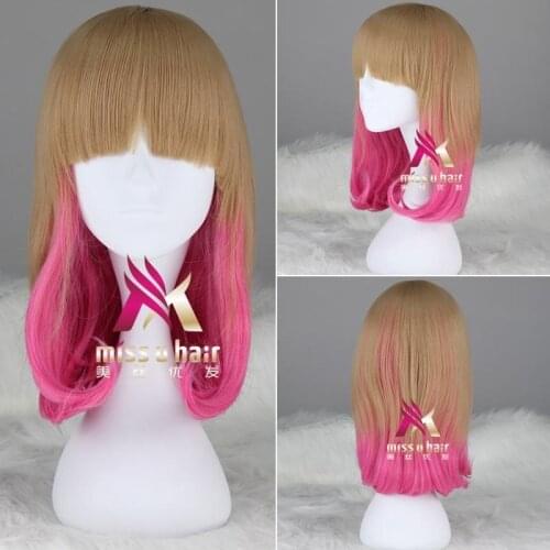 Hot Short Bob Wig With 2 Claw Ponytail Hair Extension brown Pink Ombre Synthetic Hair Cosplay Lolita Wig For Women HeatResistant