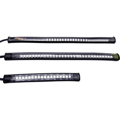 JIUWAN 1Pcs Universal Motorcycle Stripe Light Tail Brake Stop Turn Warning Signal Lightping Caution Light Lamp Super Bright 12V