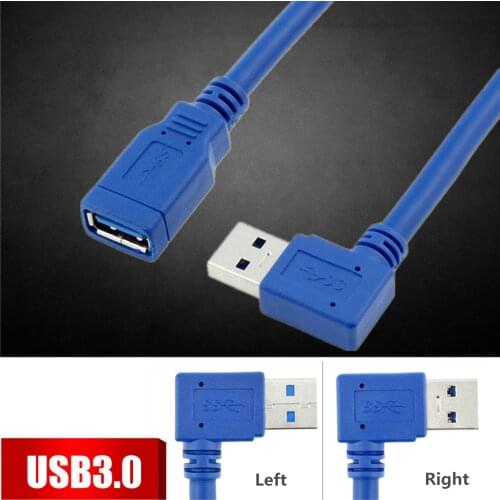 USB 2.0 3.0 Extension Cable Right Angle 90 Degree Male to Female Super Speed USB Data Sync Charging Cables
