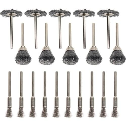 Wheel Dremel Wire Steel Brush 20PCS/Set Set Dremel Tools Accessories Burr Abrasive Head Deburring Drill Tools Wheel