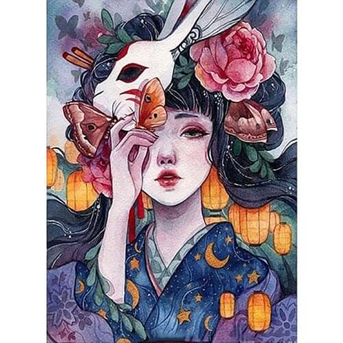 5D Diy Diamant Schilderij Cartoon Meisje Portret Volledige Vierkante/Ronde Diamant Borduurwerk Mozaïek Kit Home Decoratie Muursc