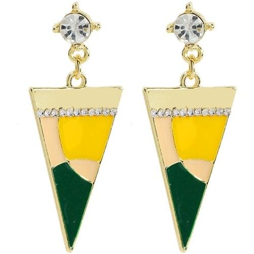 New Earrings Fashion Jewelry Minimalist Triangle Color Contrast Temperament Earrings Wholesale Earing Aretes De Mujer Kolczyki