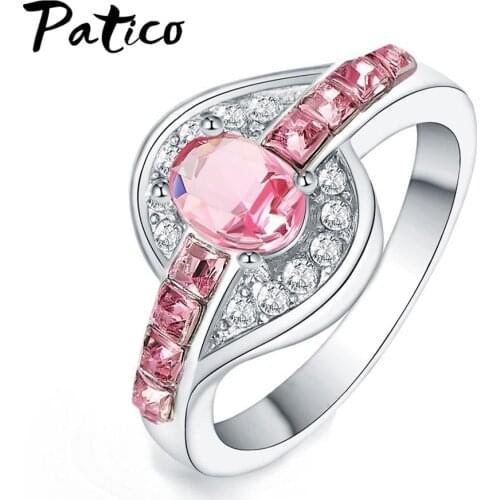 New Trendy Crystal Engagement 925 Sterling Silver Claws Design Rings For Women AAA Cubic Zirconia Elegant Rings Wedding Jewerly