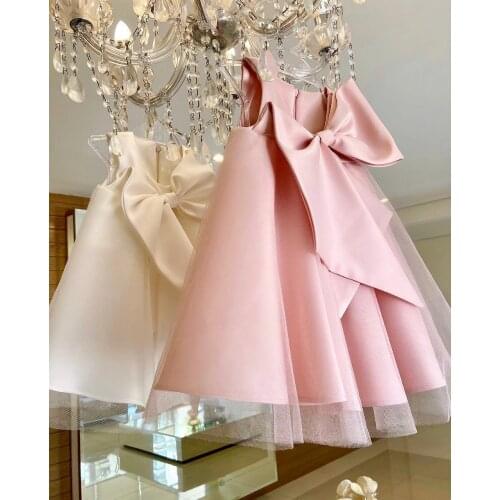 Baby Girl Princess Dresses for Baptism 1st Birthday Party and Wedding Evening Gown Pageant Big bow kid Clothes For Little Girls