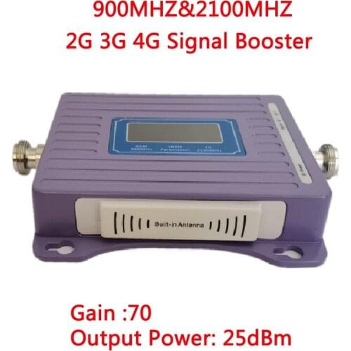 ZQTMAX 2G 3G Repeater GSM UMTS Mobile Signal Amplifier 900 2100 Dual Band Signal Booster 70dB Cellphone Signal Repeater Cellular