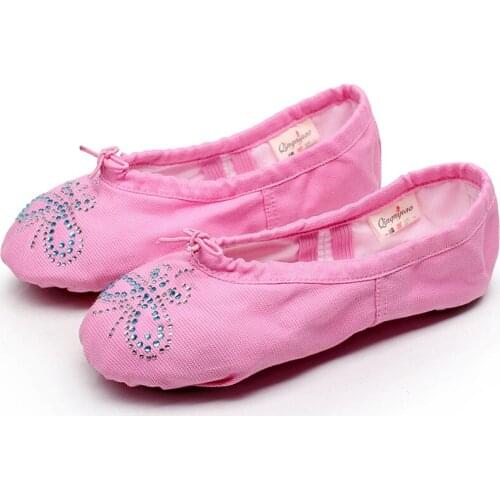 Pink Black White Green Blue Red Flesh Ballet Flats Canvas Mulheres with Rhinstones Shoes for Girls