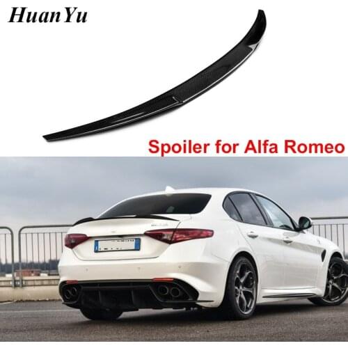 OEM Style Carbon Fiber Spoiler for Alfa Romeo Giulia 952 4-door Sedan Rear Trunk Wings Boot Lip 2016 UP