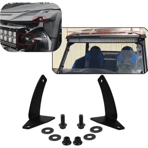 Upper Roof Windshield Roll Cage Mount Brackets for 42 Inch LED Light Bar for Polaris General 1000 2016-2018