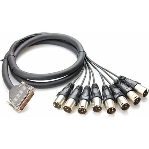High quality 8 Channel Analog Snake Cable, DB-25 to 8x XLR Female - 10' audio cable