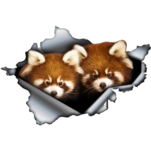 Funny Red Panda Torn Metal Decal 3D Pet Graphic Animal Car Sticker Car Accessories Vinyl Decal PVC 13cm X9cm