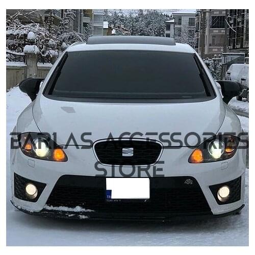 For Seat Leon Mk2 Batman Mirror Cover 2009 2010 2011 2012 Piano Black 2 Pcs. Right-Left