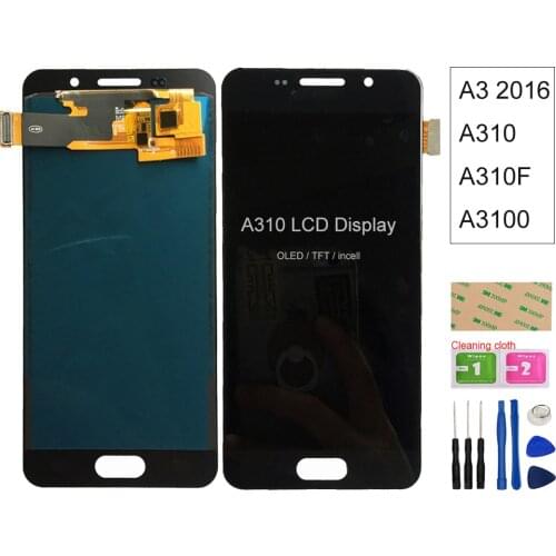 A310 LCD For Samsung Galaxy A3 2016 A310 A310F A3100 lcd Display Touch Screen Digitizer Panel Assembly Repair Parts 100% Test