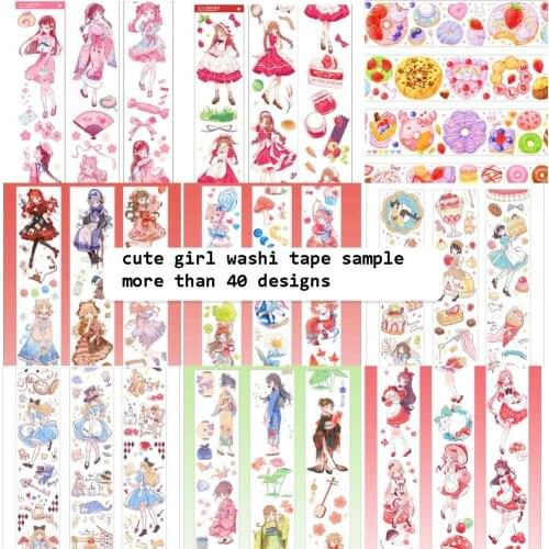 1 Loop Kawaii Washi Tape Lovely Cute Girl Character Scrapbooking Decoration Supplies School Material