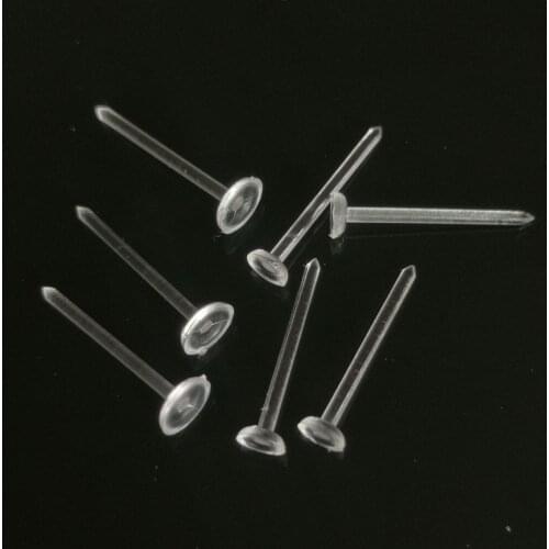 100PCS 2.8mm 4mm Flat Base Transparent Stud Earrings,Women Ear Plug Resin Earrings Base Setting DIY Jewelry Accessories
