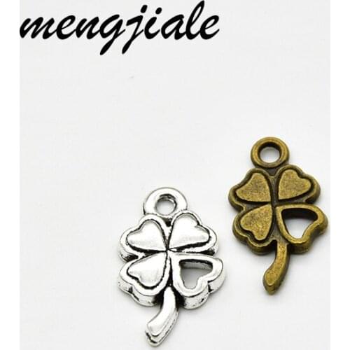 20pcs New style Two color Four-leaf clover Charms for Ladies jewelry bracelet DIY handmade accessories 20*12mm