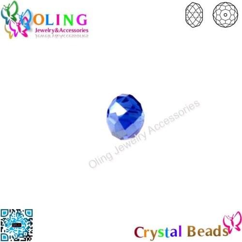 2017 new AAA 70pcs 8MM Crystal glass beads Blue AB faceted flat round bead earrings Bracelet choker necklace jewelry making