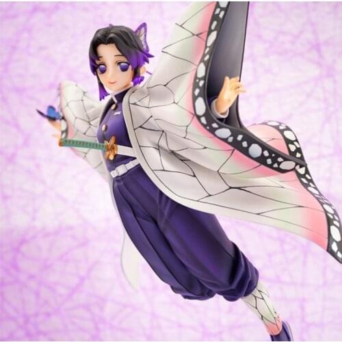 21cm Demon Slayer Kochou Shinobu Flying Ver. PVC Action Figure Kimetsu no Yaiba Classic Color Shinobu Tanjirou Nezuko Model