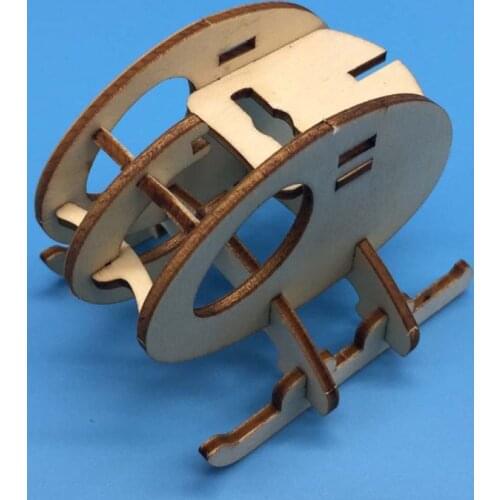 3D Assemble Solar Powered Wood Powered Helicopter Puzzle Wood Building Model Kit BX0D