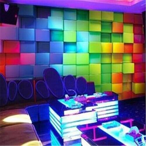 Beibehang 3d stereoscopic wallpaper KTV bar Hotel theme rooms large mural backdrop colored bricks personalized wallpaper
