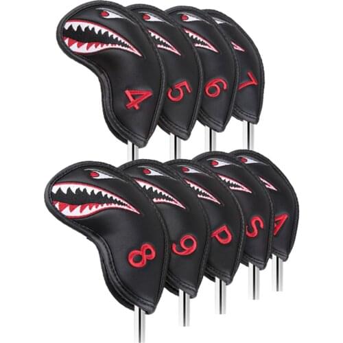 9Pcs Durable Golf Iron Head Cover Club Headcover Protect Sleeve Equipment