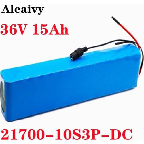 Aleaivy 36V Battery 10S3P 15Ah 42V 21700 lithium ion battery pack For ebike electric car bicycle motor scooter with 20A BMS 500W