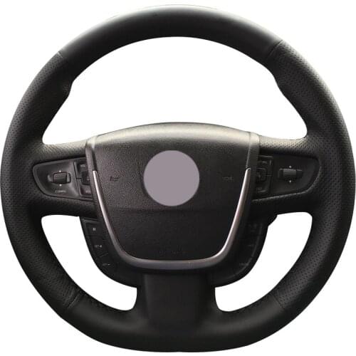 Black Synthetic Leather Car Steering Wheel Cover for Peugeot 508