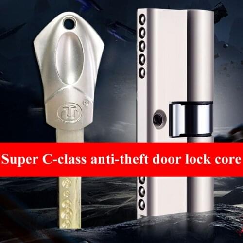 Stainless steel C-class lock core Cylinder European Standard Universal Security Door Gate lock cylinder With 10pcs Keys