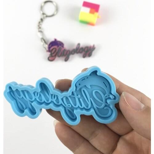 Dolphin Alphabet Letters Keychain Epoxy Resin Mold Jewelry Pendant Decorations Silicone Mould DIY Crafts Polymer Clay Casting