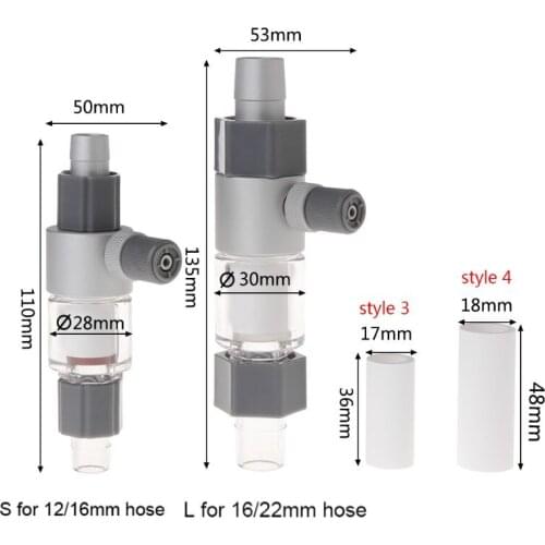 CO2 Atomizer Diffuser External Reactor Aquarium Fish Tank For 12/16mm 16/22mm