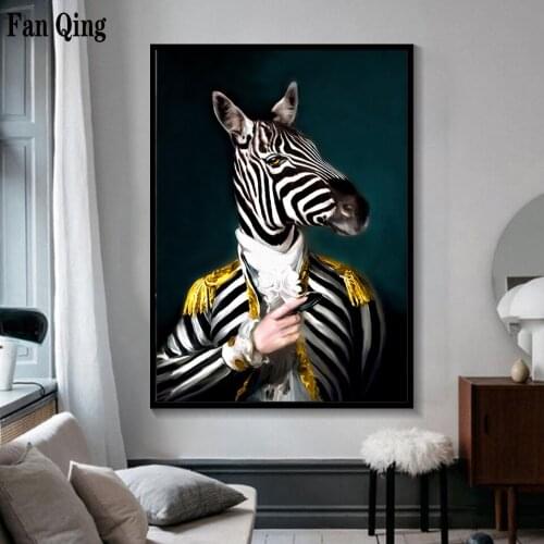 DIY 5D diamond embroidery Character zebra avatar diamond painting cross stitch needlework full square/round diamond home decor