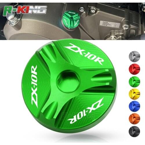 For Kawasaki ZX-10R ZX-10R (ABS) Motorcycle Accessories Engine CNC Aluminum Oil Cup Cover Oil Filler Drain Plug Sump Nut Cap