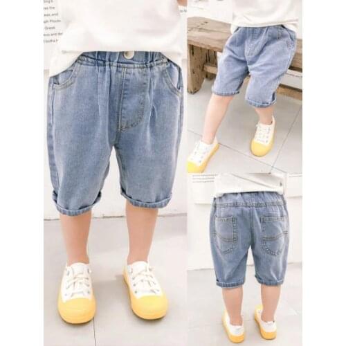 Kid Boys Denim Shorts 2021 Summer New Boys Shorts Denim Loose Kids Pants Solid Elastic Clothes For Children Clothing Clothes