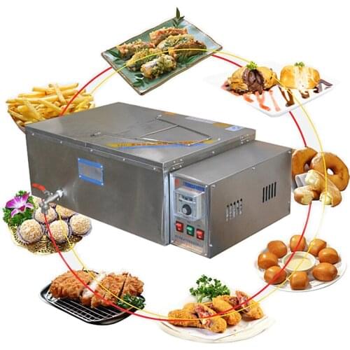Commercial French Fries Fryer Automatic Temperature Control Frying Machine Single Stainless Steel Large Capacity Electric Fryer