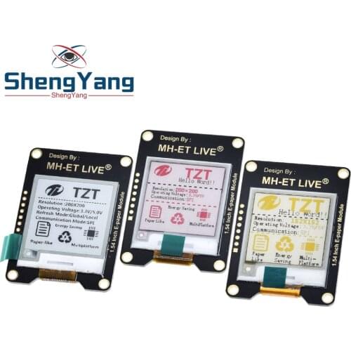ShengYang 1.54 Inch Epaper Module E-paper E-Ink EInk Display Screen SPI Support Global/Part For Arduino STM raspberry pi ESP32