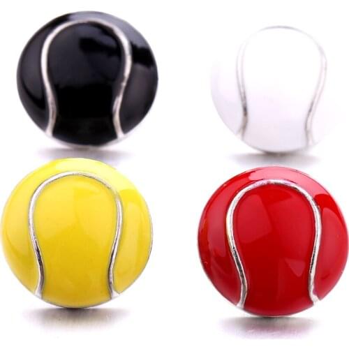 Enamel Snap Jewelry Baseball Pattern18mm Ginger Snap Button DIY Bracelet Necklace Jewelry Making ACC for Women Wholesale