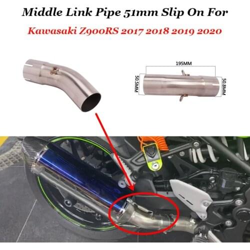Slip-on For Kawasaki Z900RS 2017 2018 2019 2020 Motorcycle Exhaust Muffler Middle Link Pipe Escape Moto Connection Tube Link