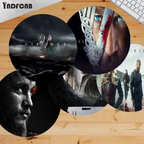 YNDFCNB New Printed Vikings Season Customized laptop Gaming round mouse pad Anti-Slip Laptop PC Mice Pad Mat gaming Mousepad