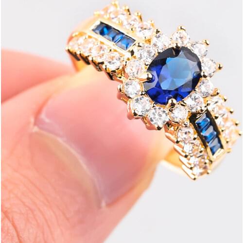 Exquisite Zirconia Pave Rings For Women Jewelry Ladies Accessories Ring Gold Color Engagement Rings For Female Wedding Band Gif