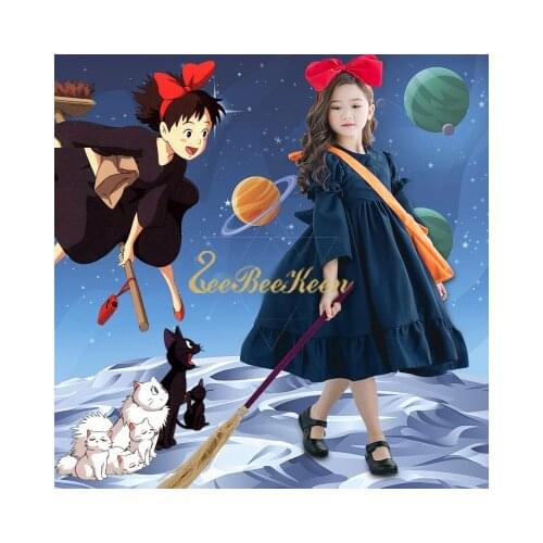 Anime Movie Kikis Delivery Service Cosplay costume Kids Halloween Cosplay Costume Dress For Girls little witch cosplay costume