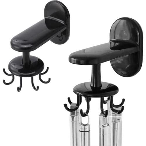 Wall Sticky Kitchen Bathroom Haning Hooks Drill Free Brushes Towel Comb Spoon Shovel Holder Rack Rotating Hook