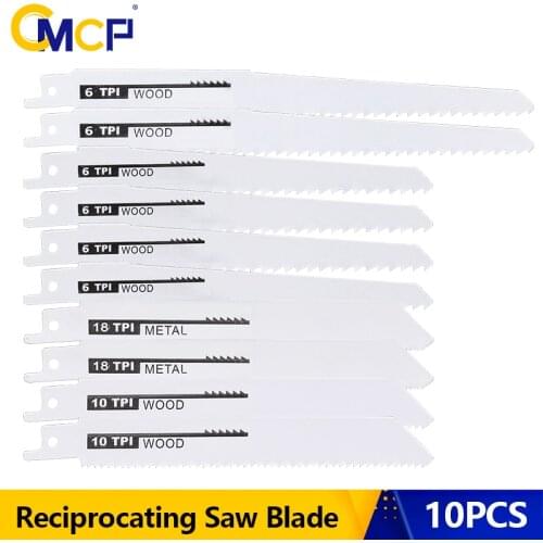 CMCP18TPI BIM/10TPI BIM/6TPI WOOD Saber Blades 10CPS Jig Saw Blade for Cutting Wood Pipe Metal HCS Steel Reciprocating Saw Blade