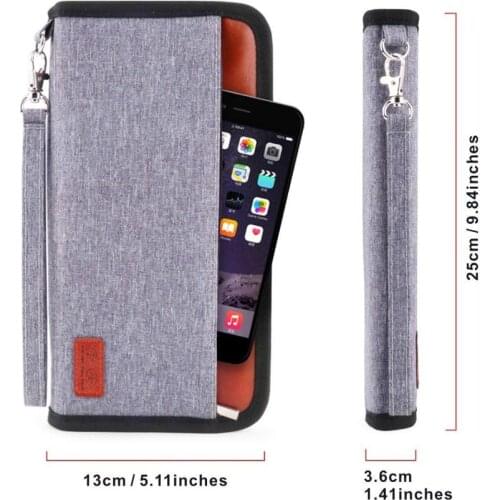 MUltifunction phone bag Passport Holder RFID Blocking Document Organizer Bag, Travel Wallet Ticket Holder