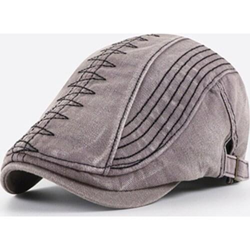 Adjustable Size Mens Washed Cotton Berets Snapback Cap New Distressed Retro Hat Middle Aged Dad Sports Cap Male Bone Tongue Cap