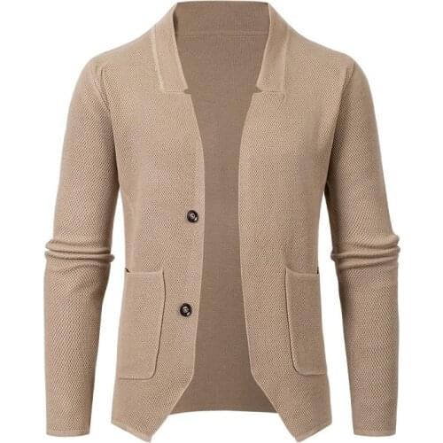 Suit Men，Blazer，Spring/Fall New, Mens Long Sleeve Cardigan, Solid Color, Button Door,Pocket Decoration,Casual Coat,Three Colors