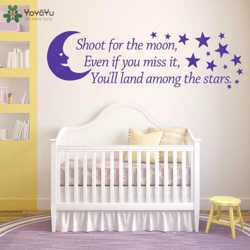 YOYOYU Wall Decal Moon Stars Pattern Wall Sticker For Kids Rooms Quotes Vinyl Baby Nursery Bedroom Art Mural Decor InteriorSY756